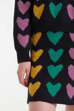 Falda corta punto jacquard con estampado cupido lines 5