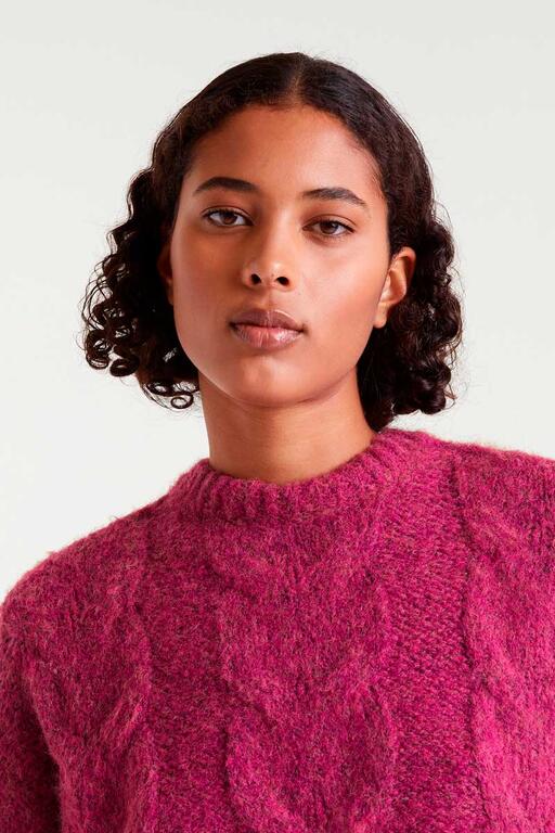 Jersey de punto encadenado fucsia 3 Jersey de punto encadenado fucsia 3