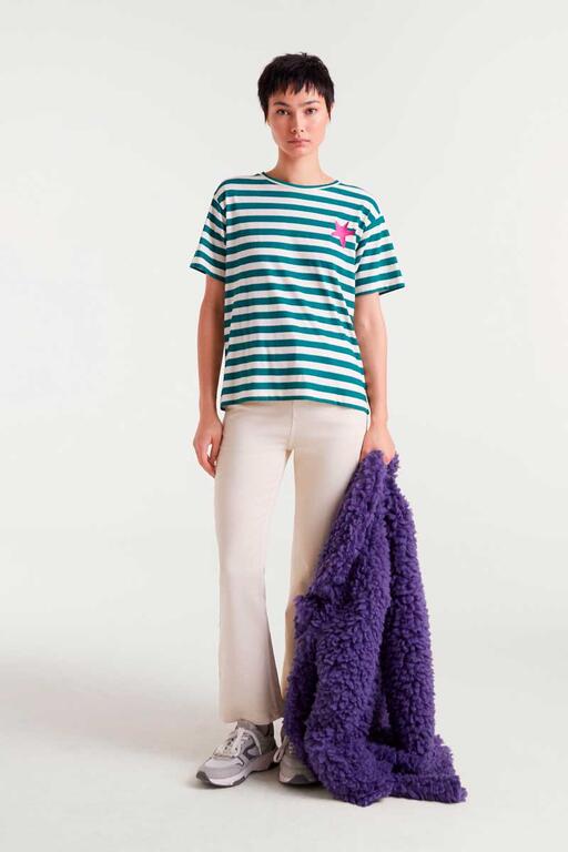 Camiseta de rayas con bordado estrella 1 Camiseta de rayas con bordado estrella 1