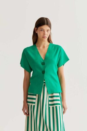 Cárdigan punto verde 5