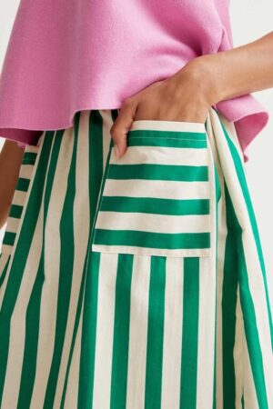 Falda midi con estampado Bamboo Green 7