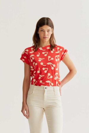 Camiseta con estampado Red Guinda 6