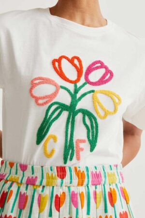 Camiseta con bordado de Tulipanes 7