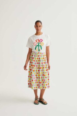 Camiseta con bordado de Tulipanes