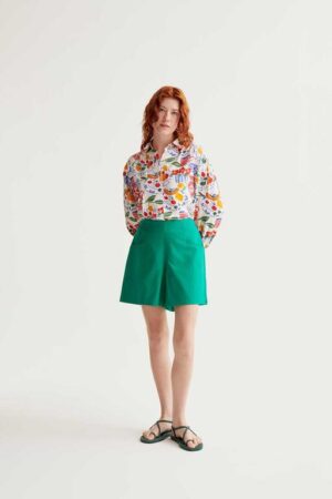 Moda femenina online 42 Shorts 100% algodón verde