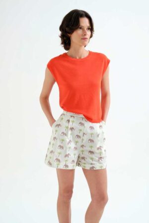 Top de punto suave naranja