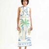 Vestido largo con estampado Palm & Mermaid 7