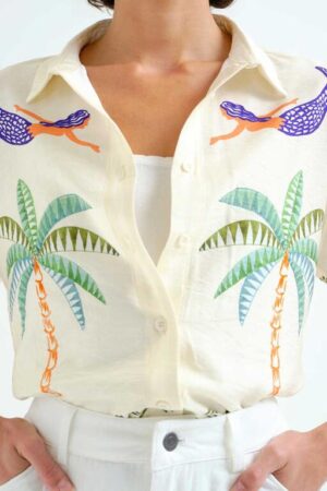 Camisa con estampado Palm & Mermaid 5