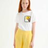 Camiseta manga corta con bordado blanca 6