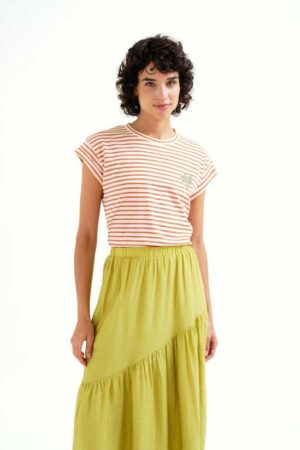 Camiseta sin mangas rayas naranjas
