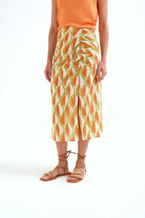 Falda midi con estampado Aloe