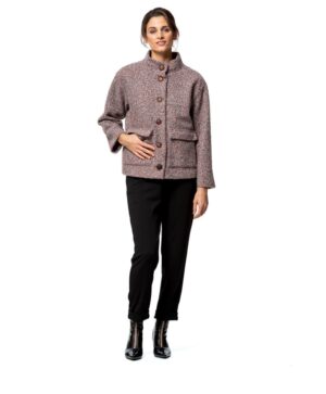 Chaqueta de mujer cuello alto botones