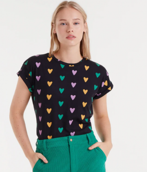 Camiseta 100% algodón con estampado Cupido Lines