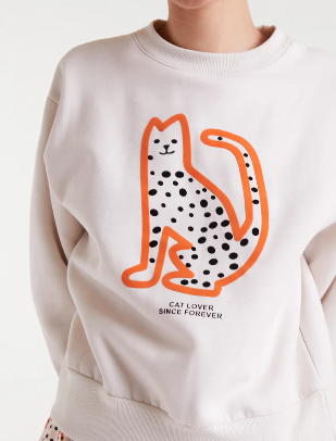 Sudadera blanca con estampado Cat Lover Since Forever 2 Sudadera blanca con estampado Cat Lover Since Forever 2