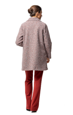 Abrigo de mujer cuello alto botones 7